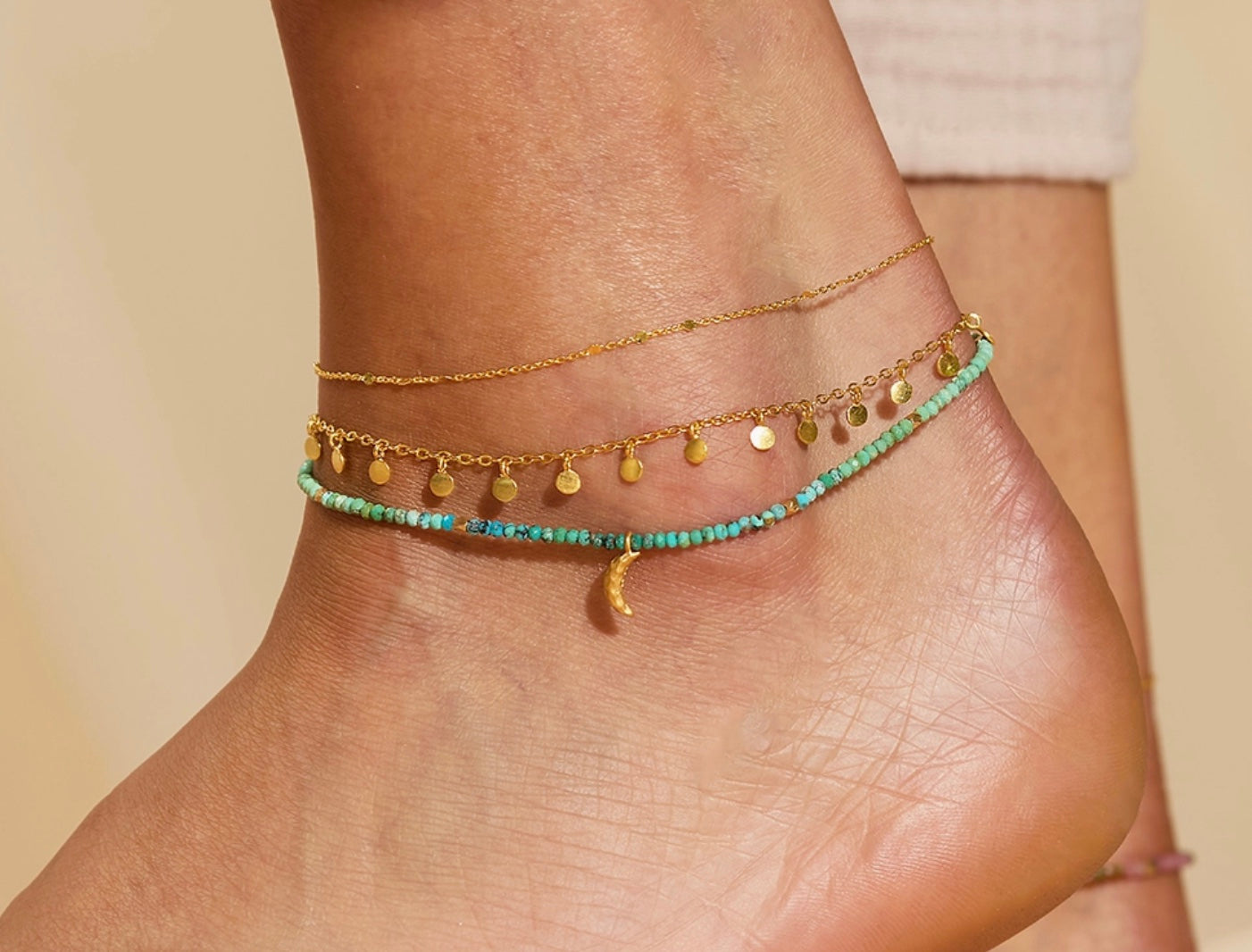 9" Coin Chain Anklet + 1" extender chain