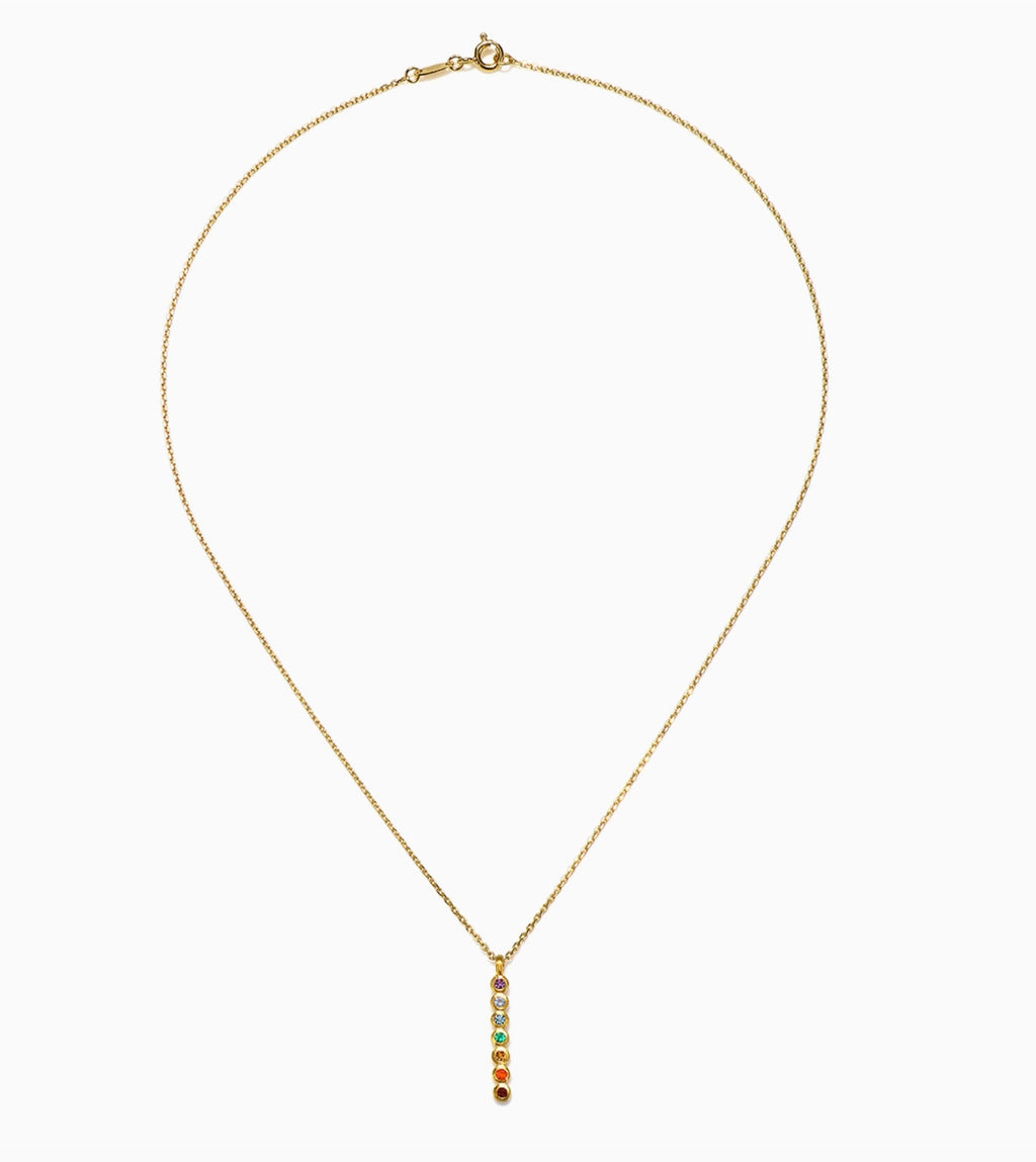 Multi Stone Chakra Stick Necklace