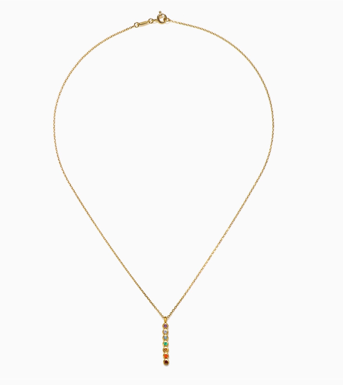 Multi Stone Chakra Stick Necklace