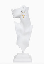 Gold Lotus Drop Hoop Earrings
