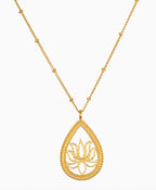 18” Lotus Teardrop Necklace
