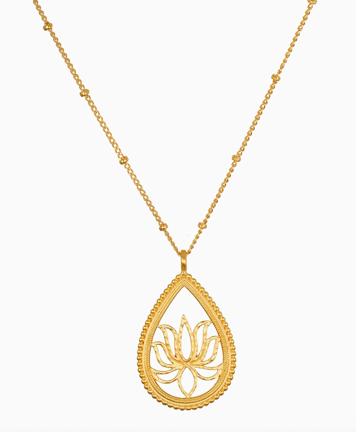 18” Lotus Teardrop Necklace