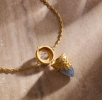 Guiding Spirit Labradorite Feather Locket Necklace - 18"