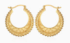 Gold Mandala Hoop Earrings