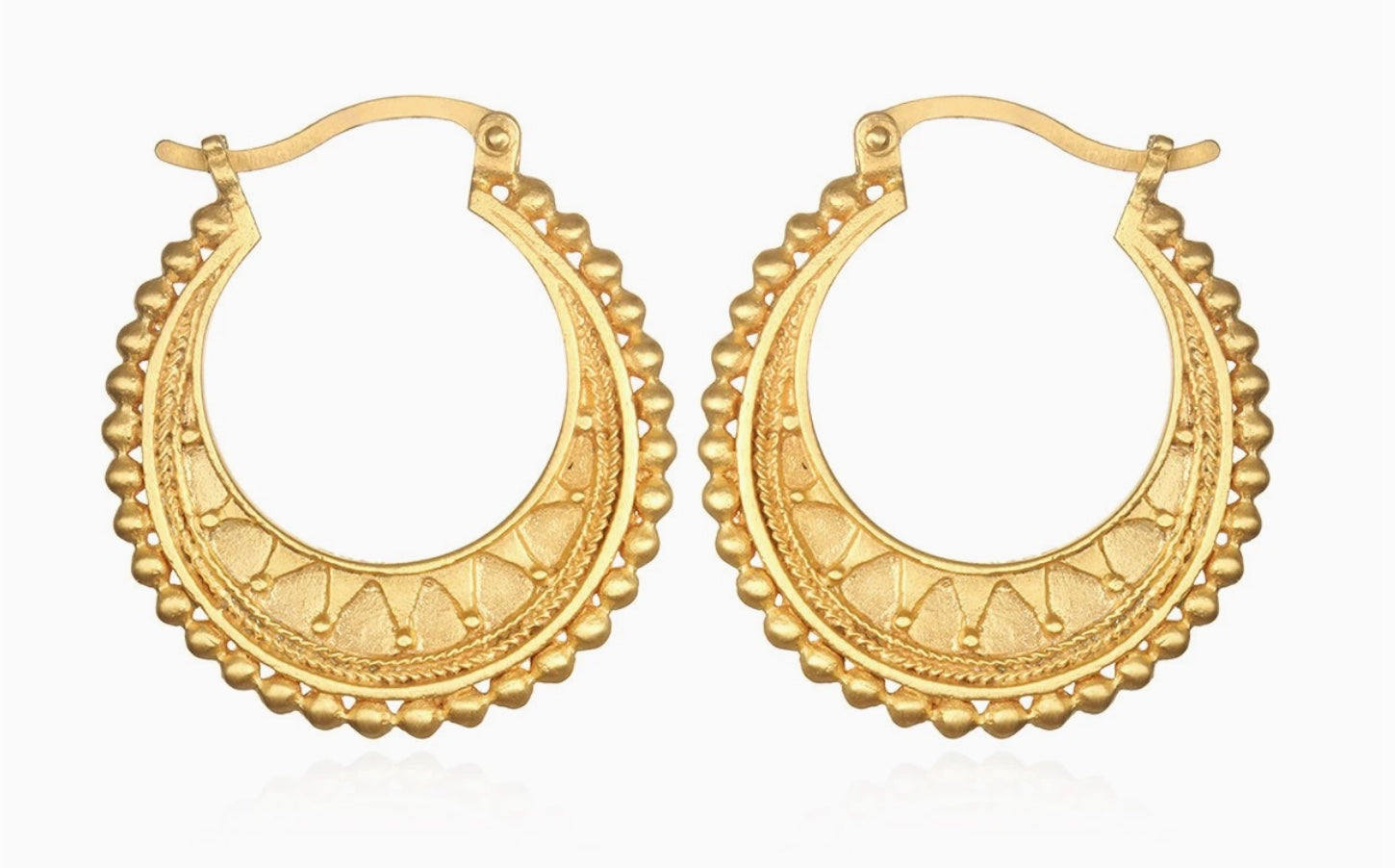 Gold Mandala Hoop Earrings