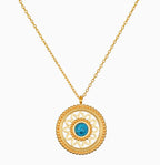 18” Nurture Intuition Turquoise Mandala Necklace 18