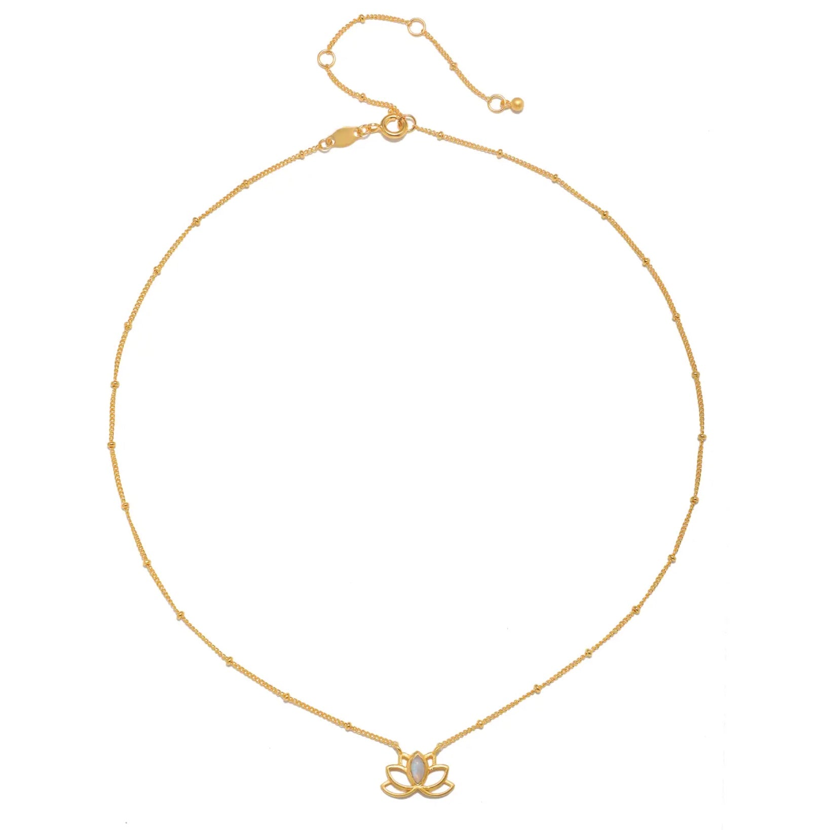 Open Lotus Moonstone Necklace