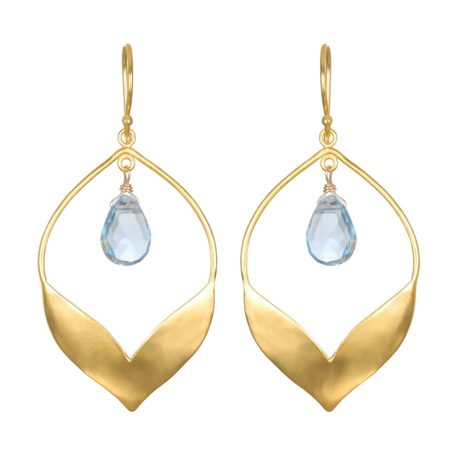 Blue Topaz Lotus earrings