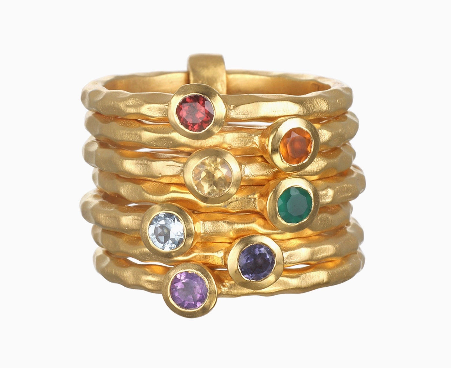 Multi-Band 7 Chakra Gemstone Ring