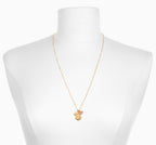 Rose Cherry Quartz Gold Ganesha Lotus Necklace