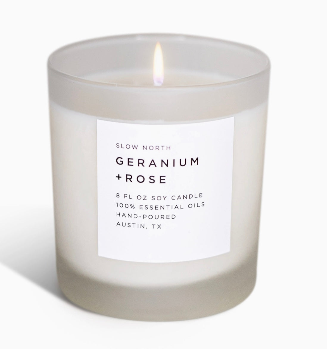 Geranium + Rose - Non-Toxic Candle, Essential Oils