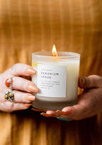 Geranium + Rose - Non-Toxic Candle, Essential Oils