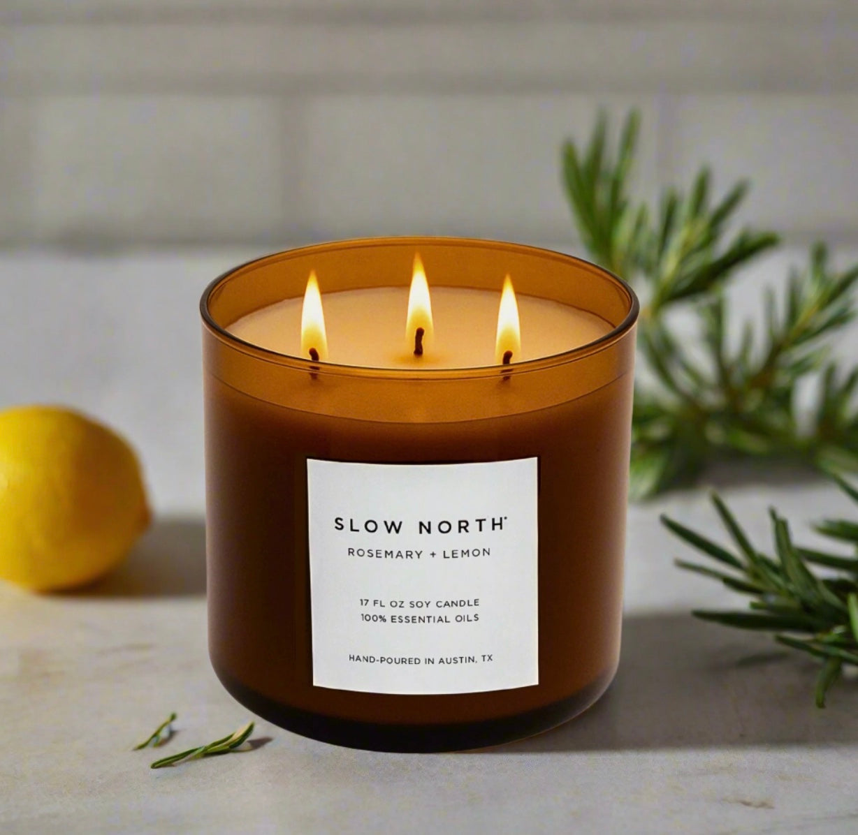 Rosemary + Lemon - Signature 3-Wick Non-Toxic Candle