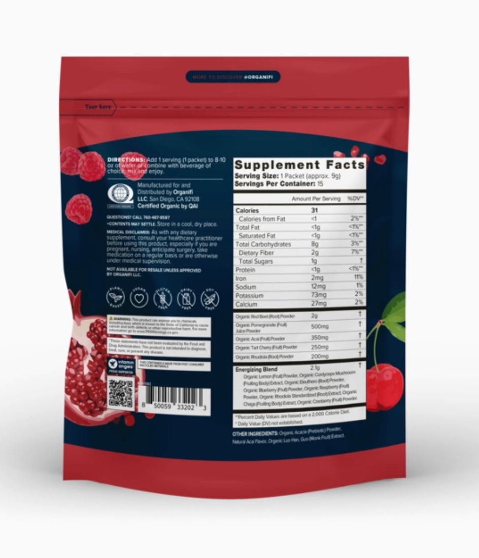 Organifi Red Juice 15ct Travel Packs