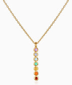 Multi Stone Chakra Stick Necklace