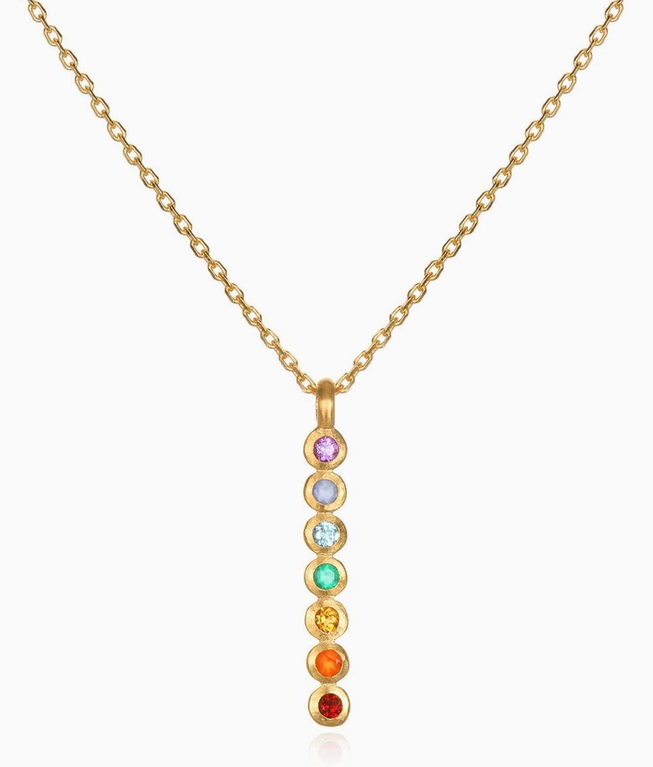 Multi Stone Chakra Stick Necklace