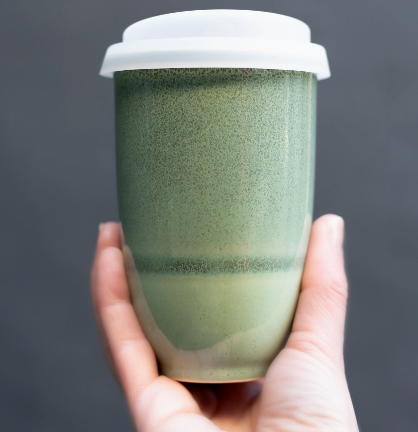 Emerald 12oz Ceramic Travel Mug – Reusable & Stylish