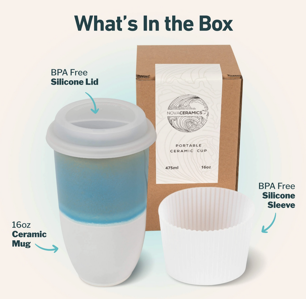 Emerald 12oz Ceramic Travel Mug – Reusable & Stylish