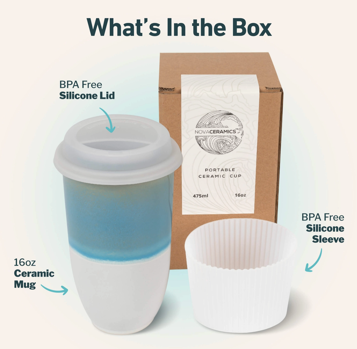 Emerald 12oz Ceramic Travel Mug – Reusable & Stylish