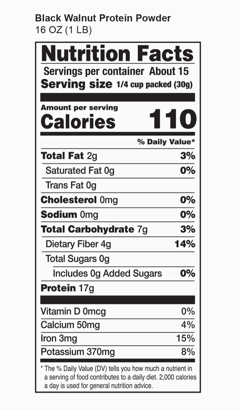 Black Walnut Protein Powder